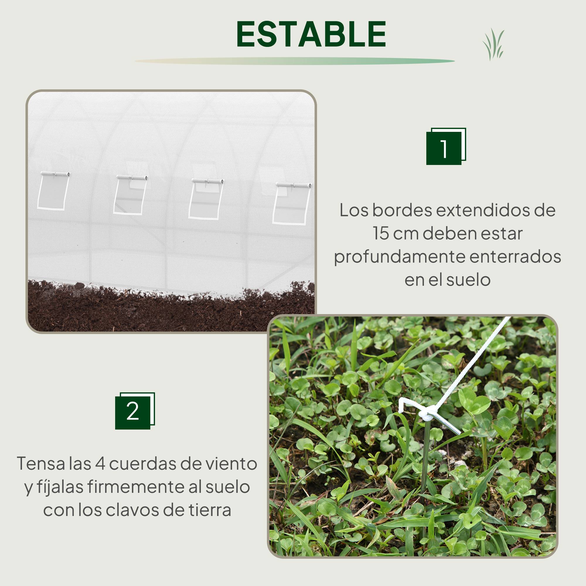 Grande Serre Tunnel 24m² Acier et Bâche PE 12 Fenêtres pour Potager Intensif 8x3x2 m Blanc - ComfortXL Outdoor Living - Image 8