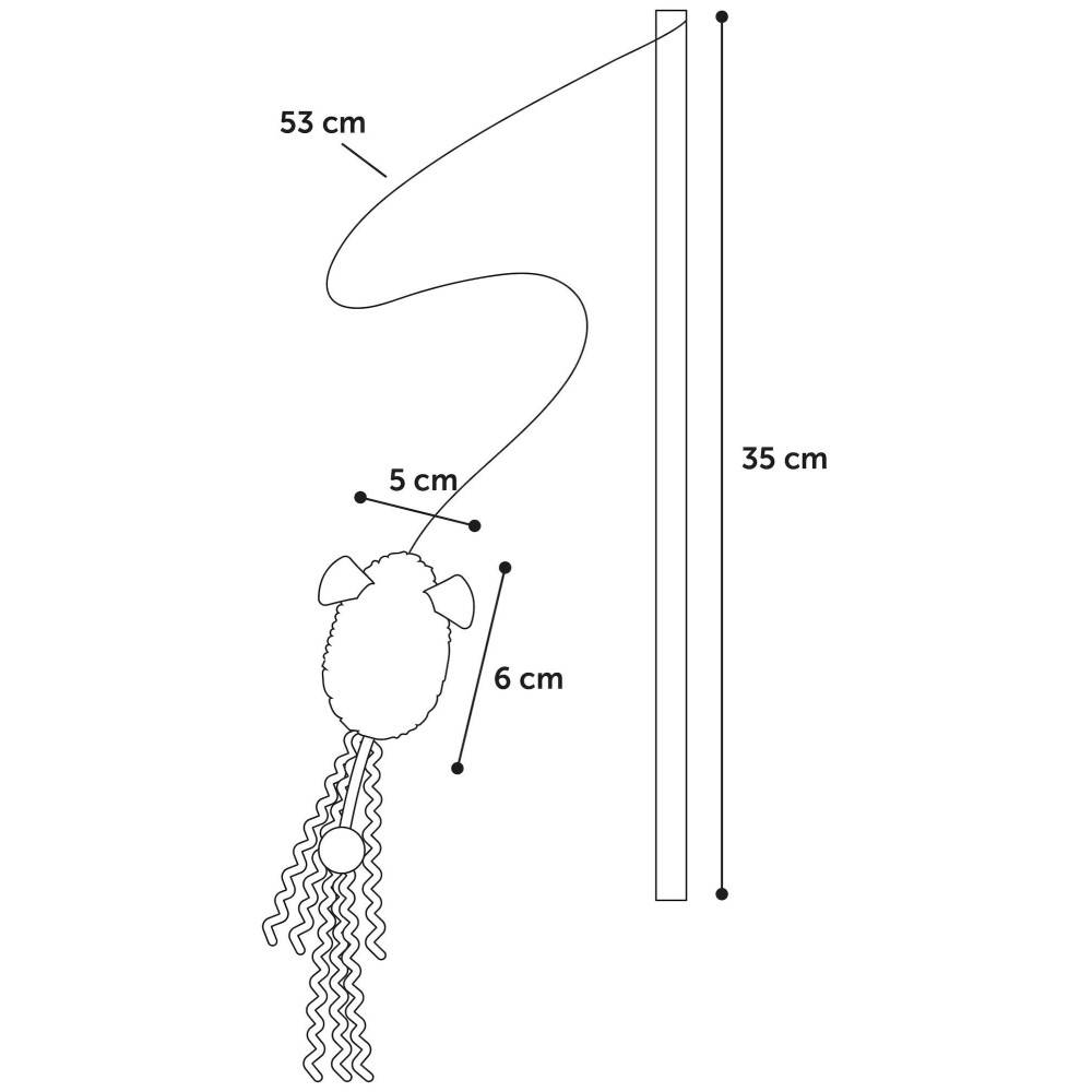 Flamingo - 1 Canne à pêche SUAVA 20 cm jouet pour chat couleur aléatoire - Image 2