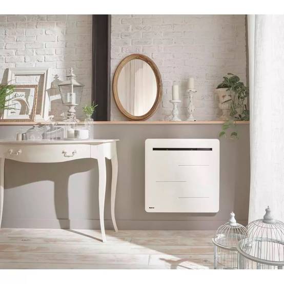 Radiateur blanc à inertie céramique - AMAROC - 1000W - 59x58,5x11,2 cm - 3 programmes intégrés - détection fenêtre - Image 4