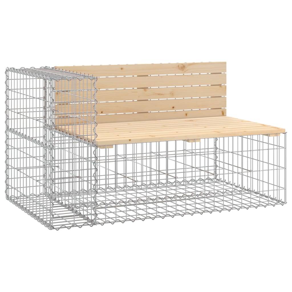 Maison Chic - Banc de jardin - Banc d'extérieur - Banquette design gabion 244x71x65,5 cm bois massif de pin - Image 3