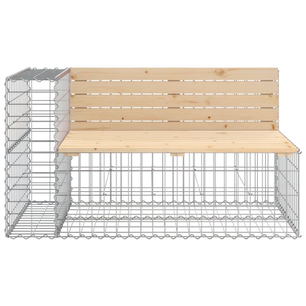 Maison Chic - Banc de jardin - Banc d'extérieur - Banquette design gabion 244x71x65,5 cm bois massif de pin - Image 4