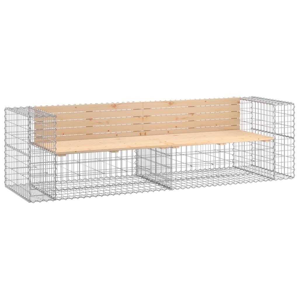 Maison Chic - Banc de jardin - Banc d'extérieur - Banquette design gabion 244x71x65,5 cm bois massif de pin - Image 1