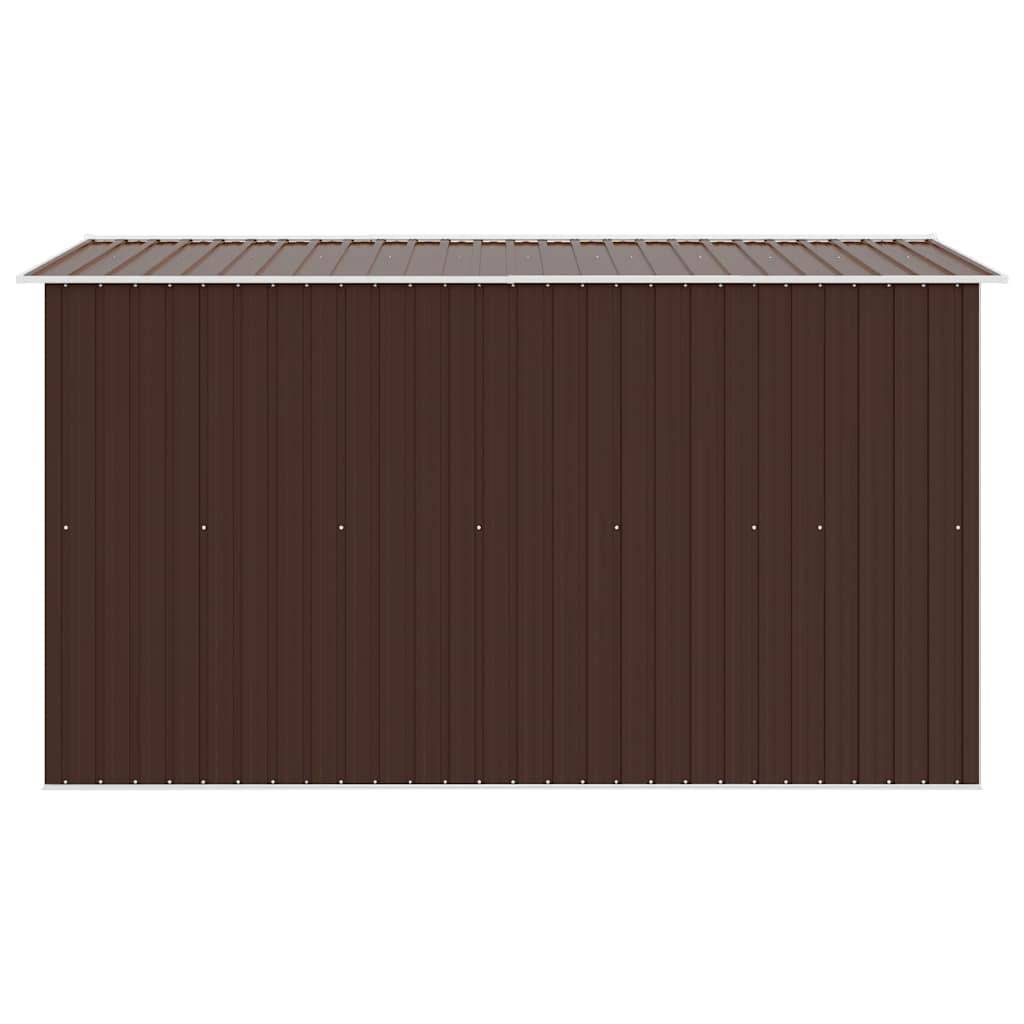 PANGIVO - Abri de jardin avec double porte coulissante - Acier galvanisé marron - 257x298x178 cm - Surface au sol 7,01m² - PANGIVO - Image 6