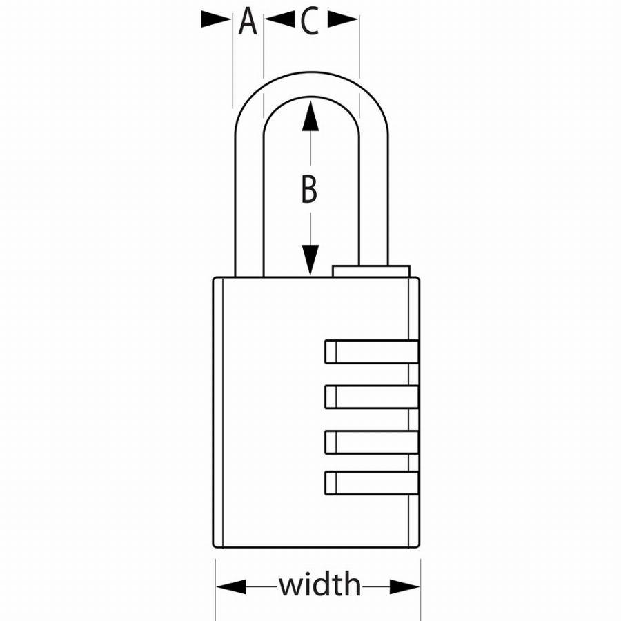 Masterlock - Cadenas en aluminium d'une largeur MASTERLOCK 40 mm avec combinaison programmable - 7640EURD - Image 2