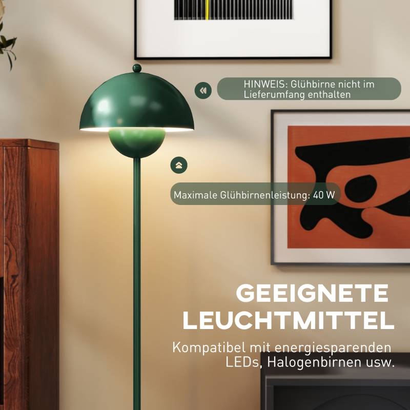 Lampadaire design acier salon chambre éclairage doux interrupteur pied 155cm vert - ComfortXL Outdoor Living - Image 7