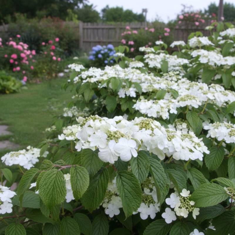 Viorne de Chine Lanarth, Viburnum à fleurs Blanche - feuillage Caduc - Pot de 3L - 40/60 cm- hauteur à maturité De 2,50 m à 3,00 m - Image 3