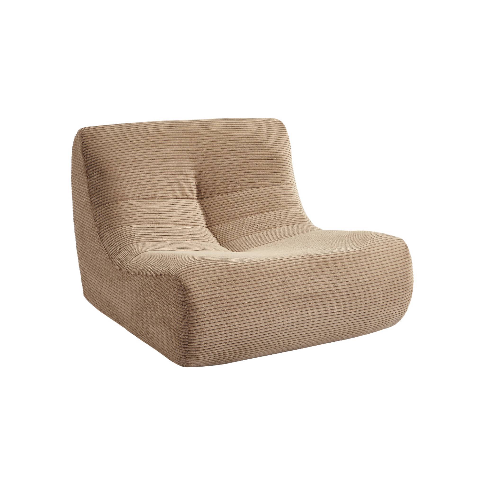 sweeek - Chauffeuse velours côtelé 1 place avec repose pieds beige foncé - Sokol | sweeek - Image 7