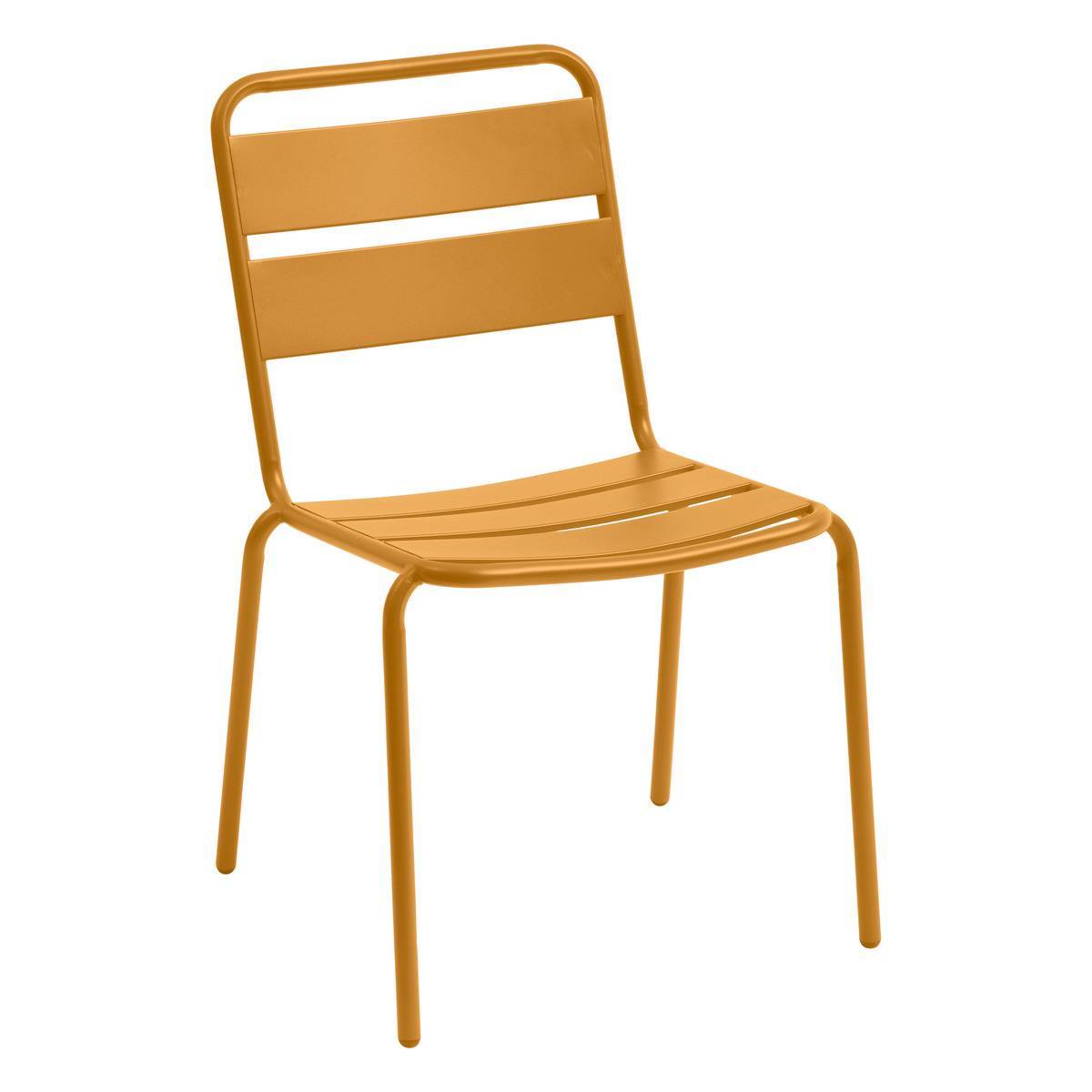 Hesperide - Chaise de jardin empilable "Phuket" ocre en acier traité époxy Hespéride - Image 1