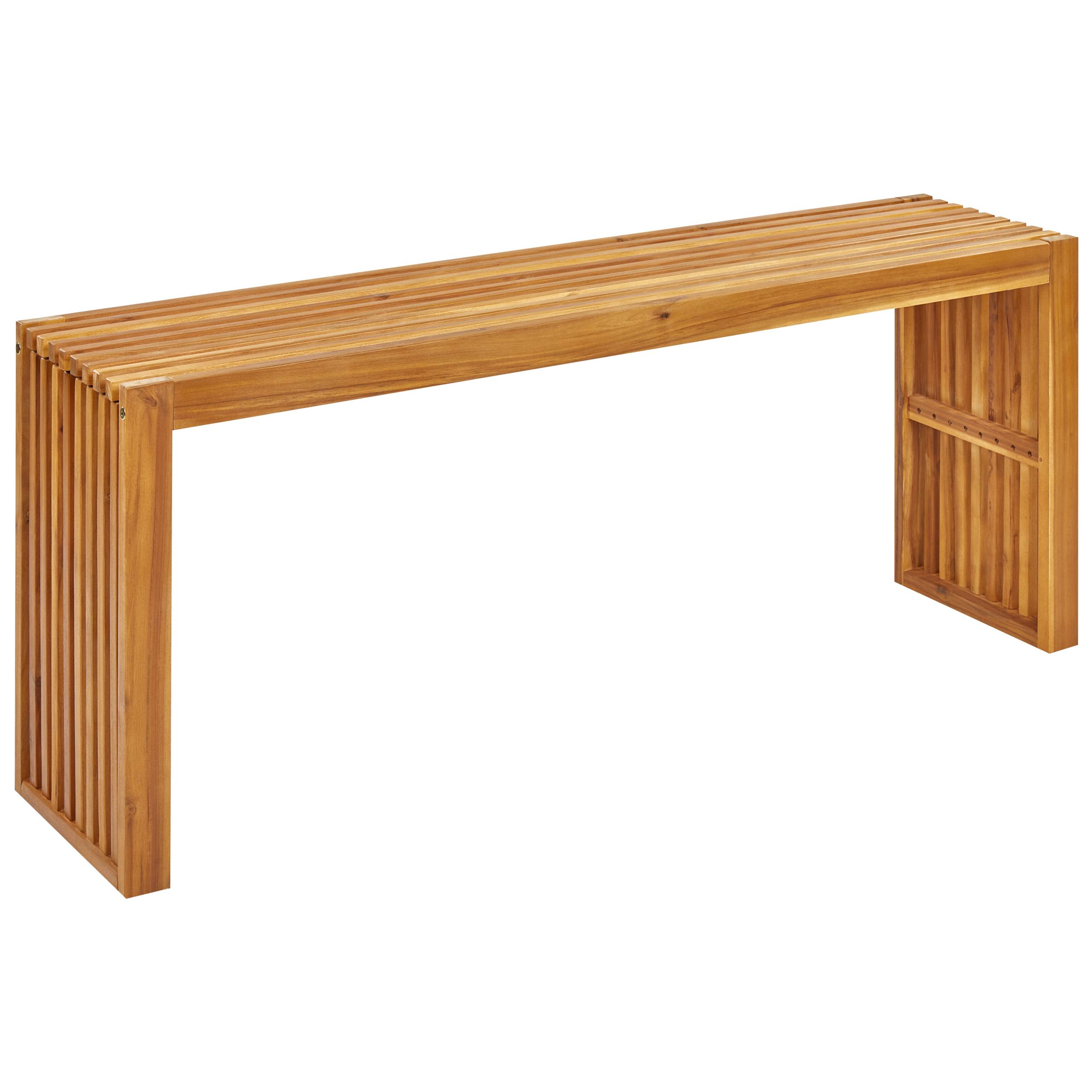 Beliani - Set de salle à manger, 6 Personnes Acacia Marron BELLANO - 150x35x60- Beliani - Image 6