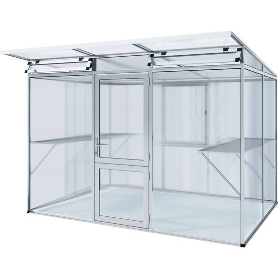 Serre de jardin 6,06m² aluminium et polycarbonate KGT Linea II, brut - Image 1