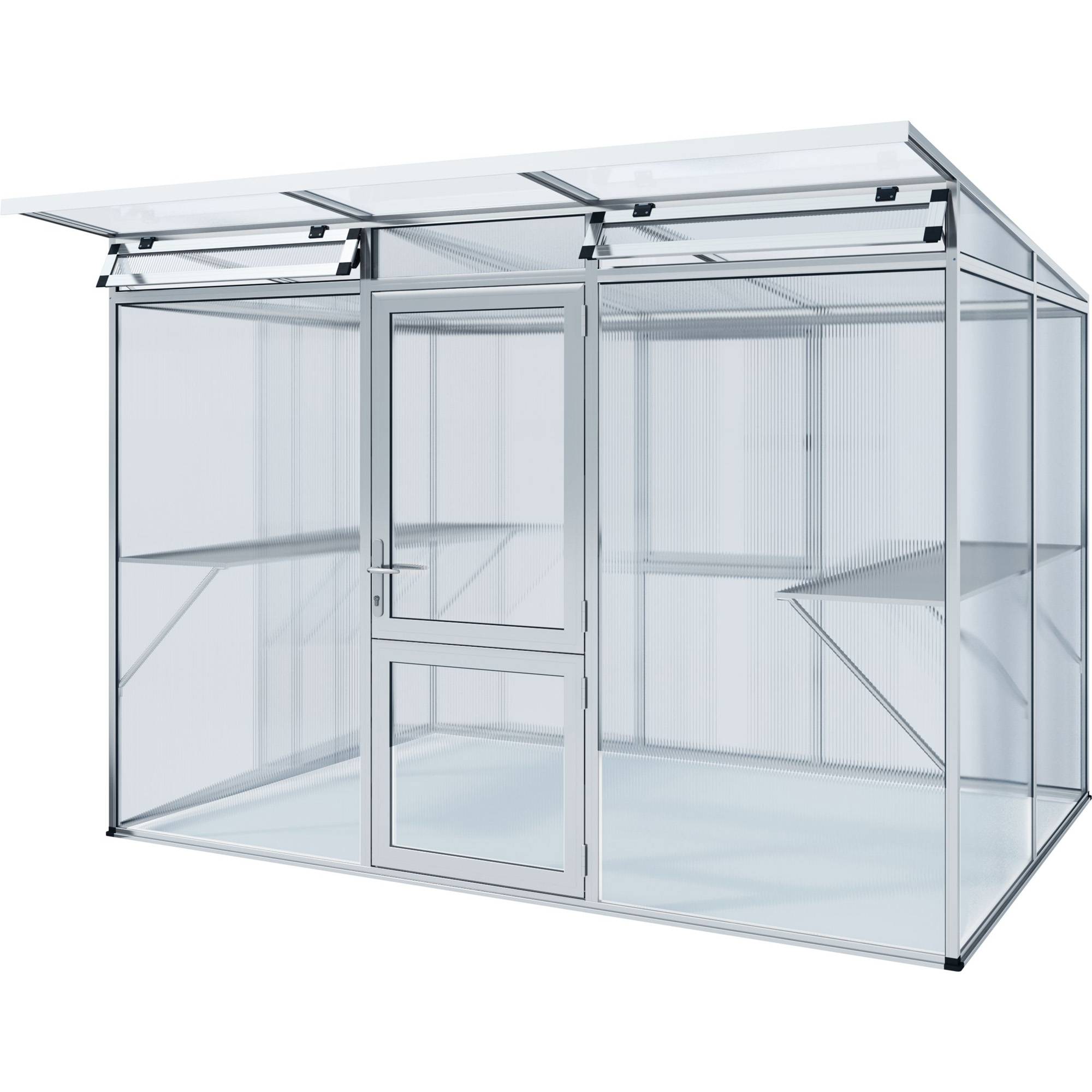 Serre de jardin 6,06m² aluminium et polycarbonate KGT Linea II, brut - Image 1