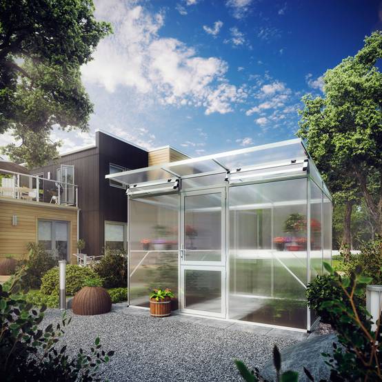 Serre de jardin 6,06m² aluminium et polycarbonate KGT Linea II, brut - Image 2