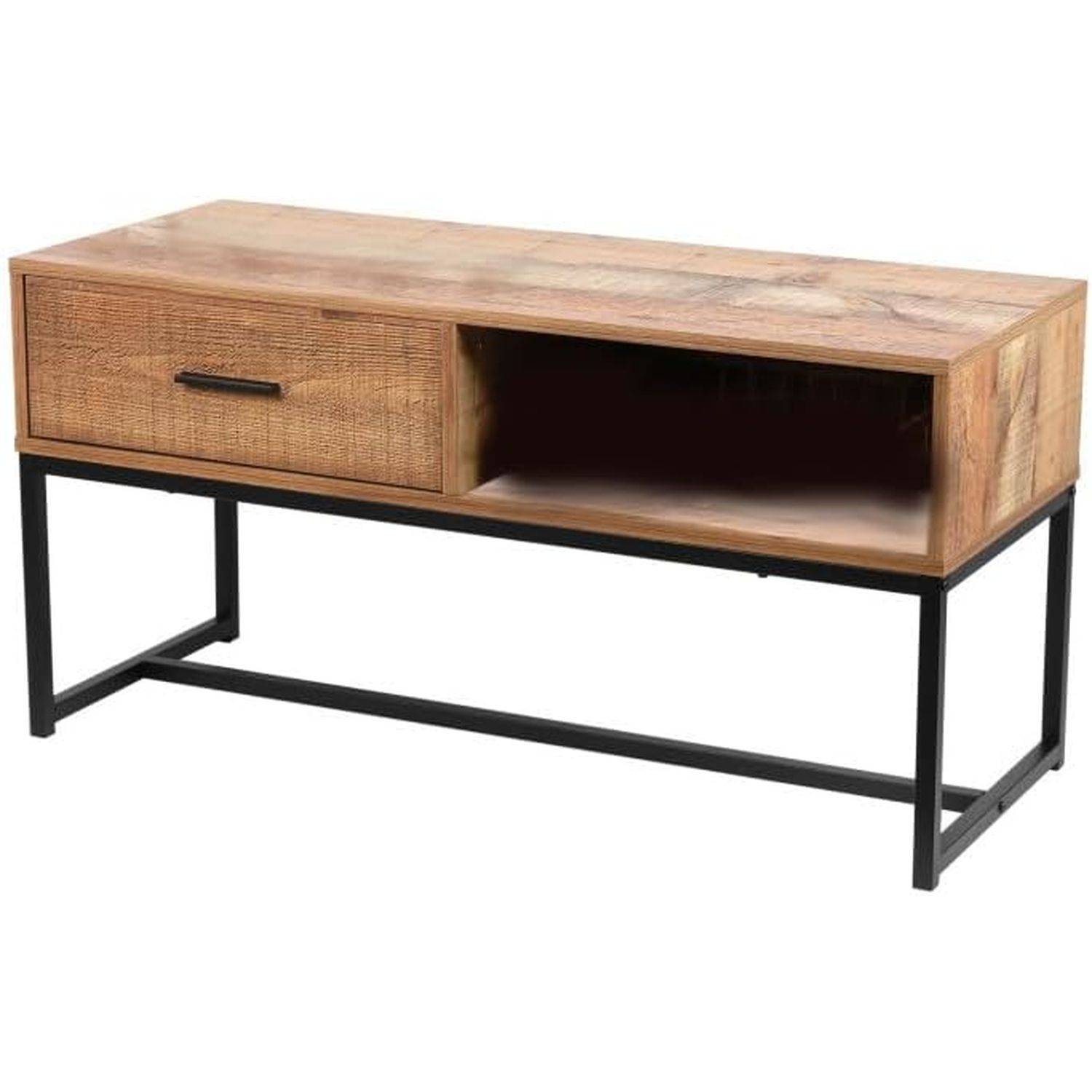 Sans Marque - Table basse Riverside - 1 tiroir - Largeur 100 cm - Métal et Bois - Toilinux - Image 1