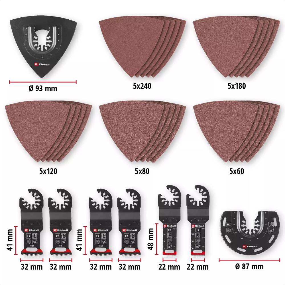 Einhell - Coffret accessoires XLPlus Multi-Tools - 35 pièces - lames, racloir, ponçage - boîte de rangement - Einhell - Image 2