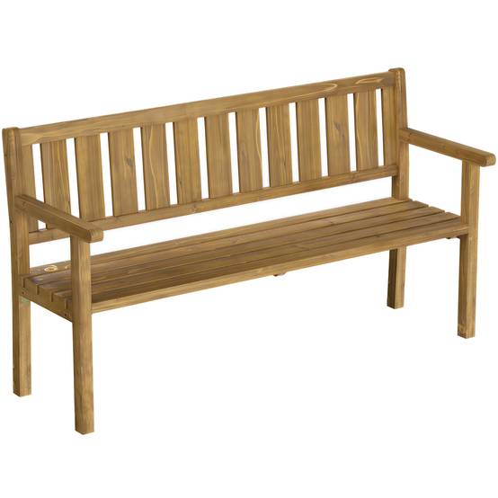 Outsunny - Banc de jardin - banquette extérieur 3 places, personnalisable (DIY) avec capacité 360 kg - bois - 167x57x93cm - teck - Outsunny - Image 1