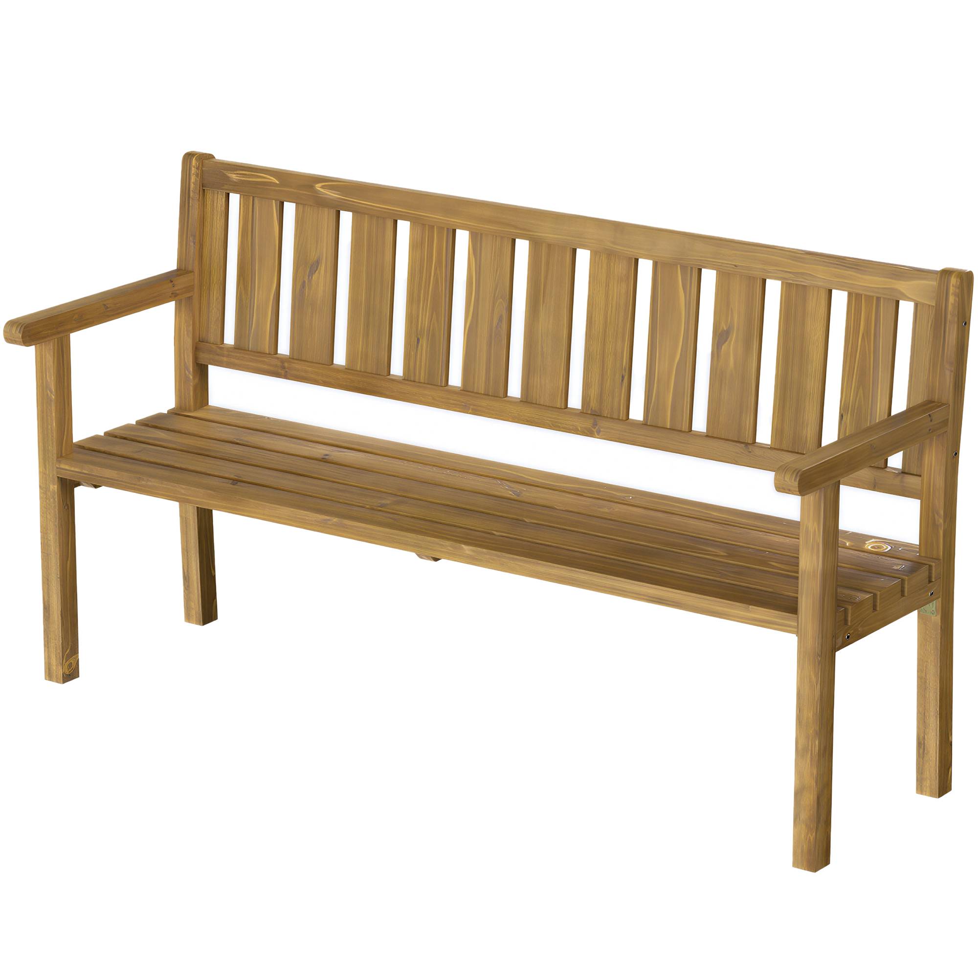 Outsunny - Banc de jardin - banquette extérieur 3 places, personnalisable (DIY) avec capacité 360 kg - bois - 167x57x93cm - teck - Outsunny - Image 5