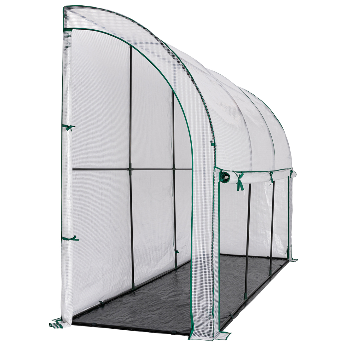 IDMARKET - Serre d'hivernage murale adossée 300 x 80 x 160 cm double ouverture balcon et terrasse - Image 3