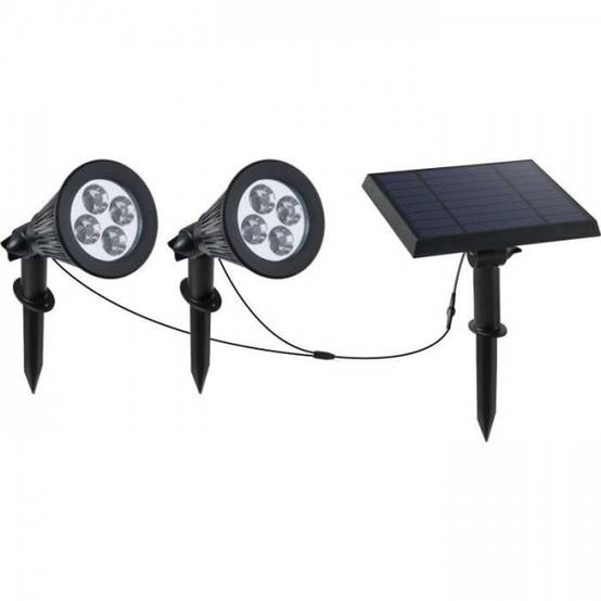 Spot solaire LED - LUMI JARDIN - Family Spiky - 3 W - Blanc froid - PVC - Noir - Image 1
