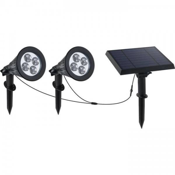 Spot solaire LED - LUMI JARDIN - Family Spiky - 3 W - Blanc froid - PVC - Noir - Image 1