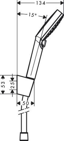 Ensemble support mural et douchette Vario avec flexible de douche 160 cm blanc/chromé - 26692400 - Image 2