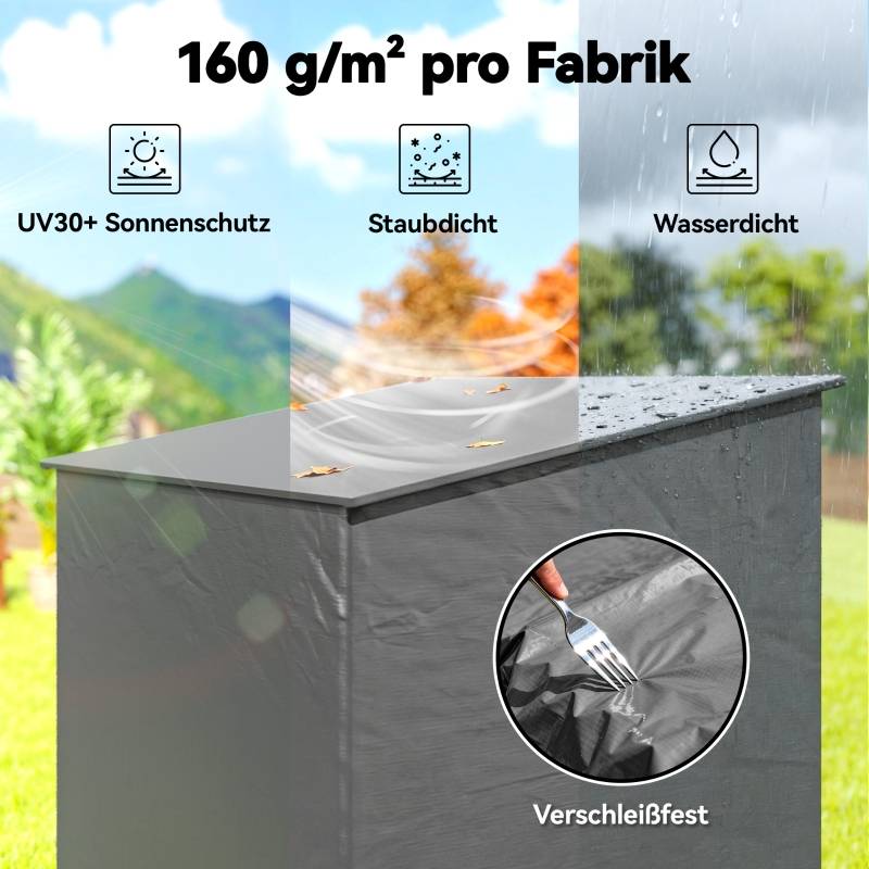 Tente de stockage métal pour vélos abri extérieur imperméable 187x120cm gris foncé - ComfortXL Outdoor Living - Image 5