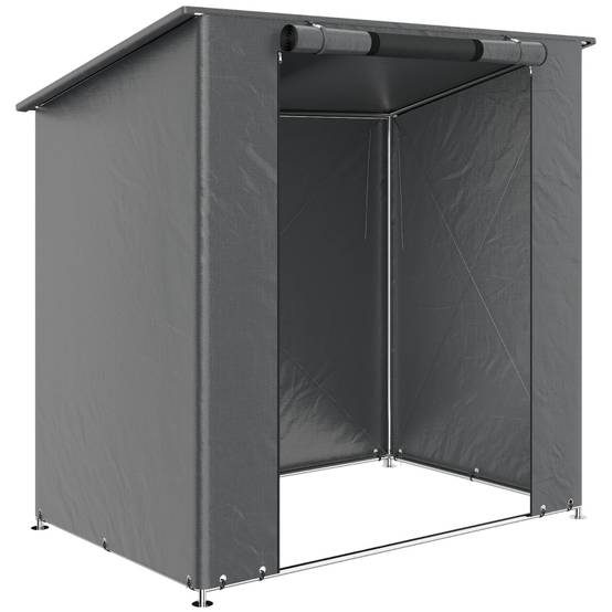 Tente de stockage métal pour vélos abri extérieur imperméable 187x120cm gris foncé - ComfortXL Outdoor Living - Image 2