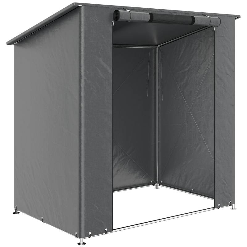Tente de stockage métal pour vélos abri extérieur imperméable 187x120cm gris foncé - ComfortXL Outdoor Living - Image 2