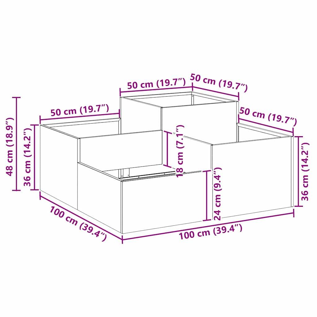 Maison Chic - Cache-pot, Pot De Fleurs Argent 100 x 100 x 48 cm Acier inoxydable g330 - Image 5