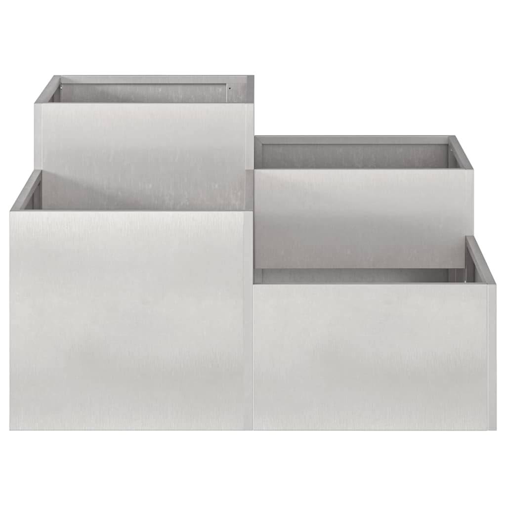 Maison Chic - Cache-pot, Pot De Fleurs Argent 100 x 100 x 48 cm Acier inoxydable g330 - Image 3