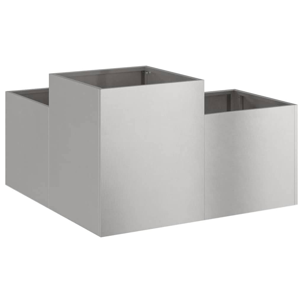 Maison Chic - Cache-pot, Pot De Fleurs Argent 100 x 100 x 48 cm Acier inoxydable g330 - Image 4