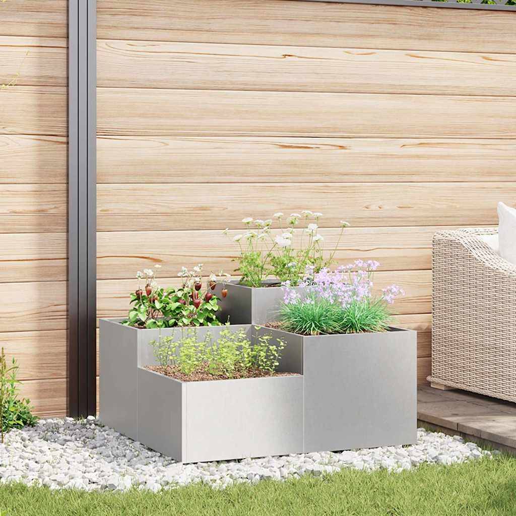 Maison Chic - Cache-pot, Pot De Fleurs Argent 100 x 100 x 48 cm Acier inoxydable g330 - Image 1
