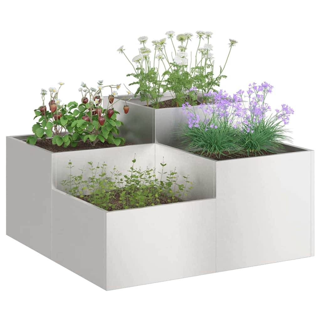 Maison Chic - Cache-pot, Pot De Fleurs Argent 100 x 100 x 48 cm Acier inoxydable g330 - Image 2
