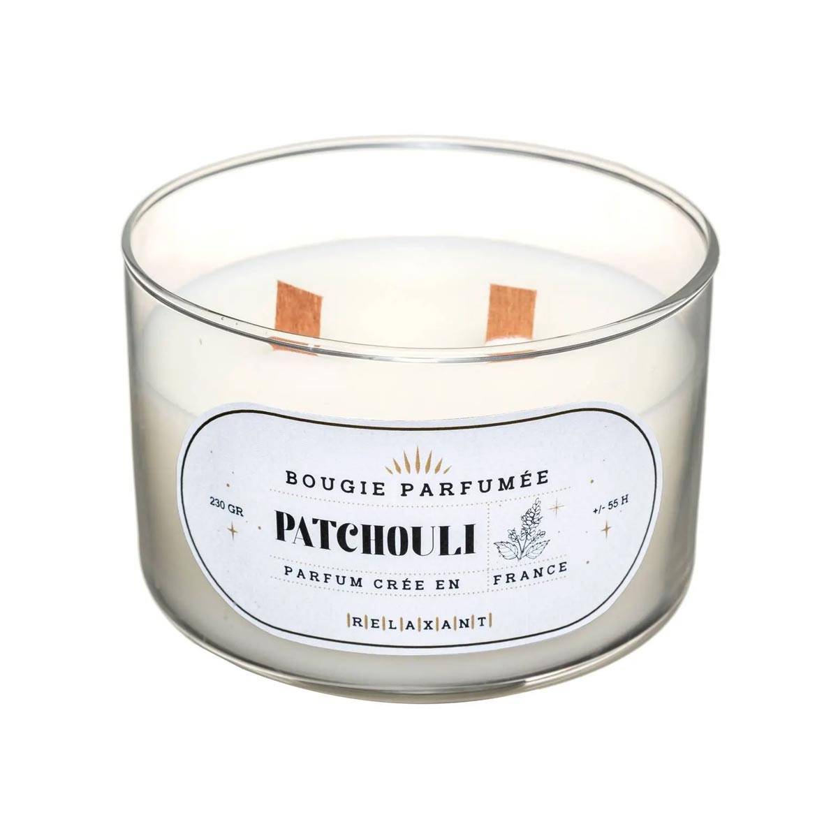 Bougie Parfumée en Verre "Snow" 470g Patchouli - Image 1