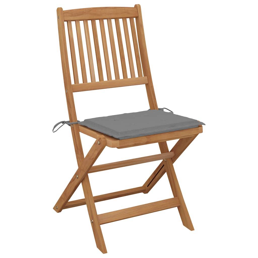 Chaises pliables bois acacia gris 44 x 50 x 88 cm - PANGIVO - Image 2