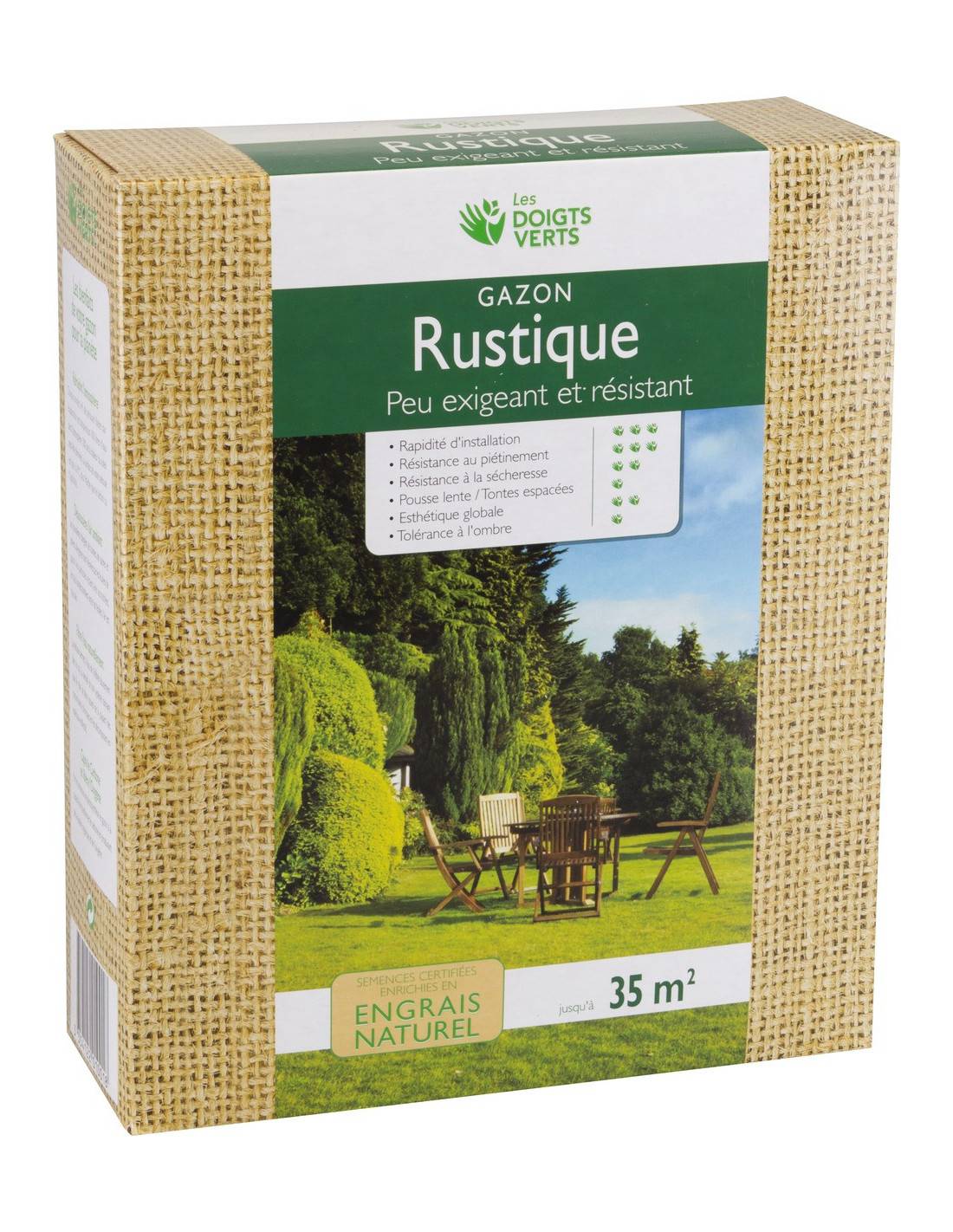 Gazon Rustique Enrichi 1kg  (environ 35m2) - Les Doigts Verts
