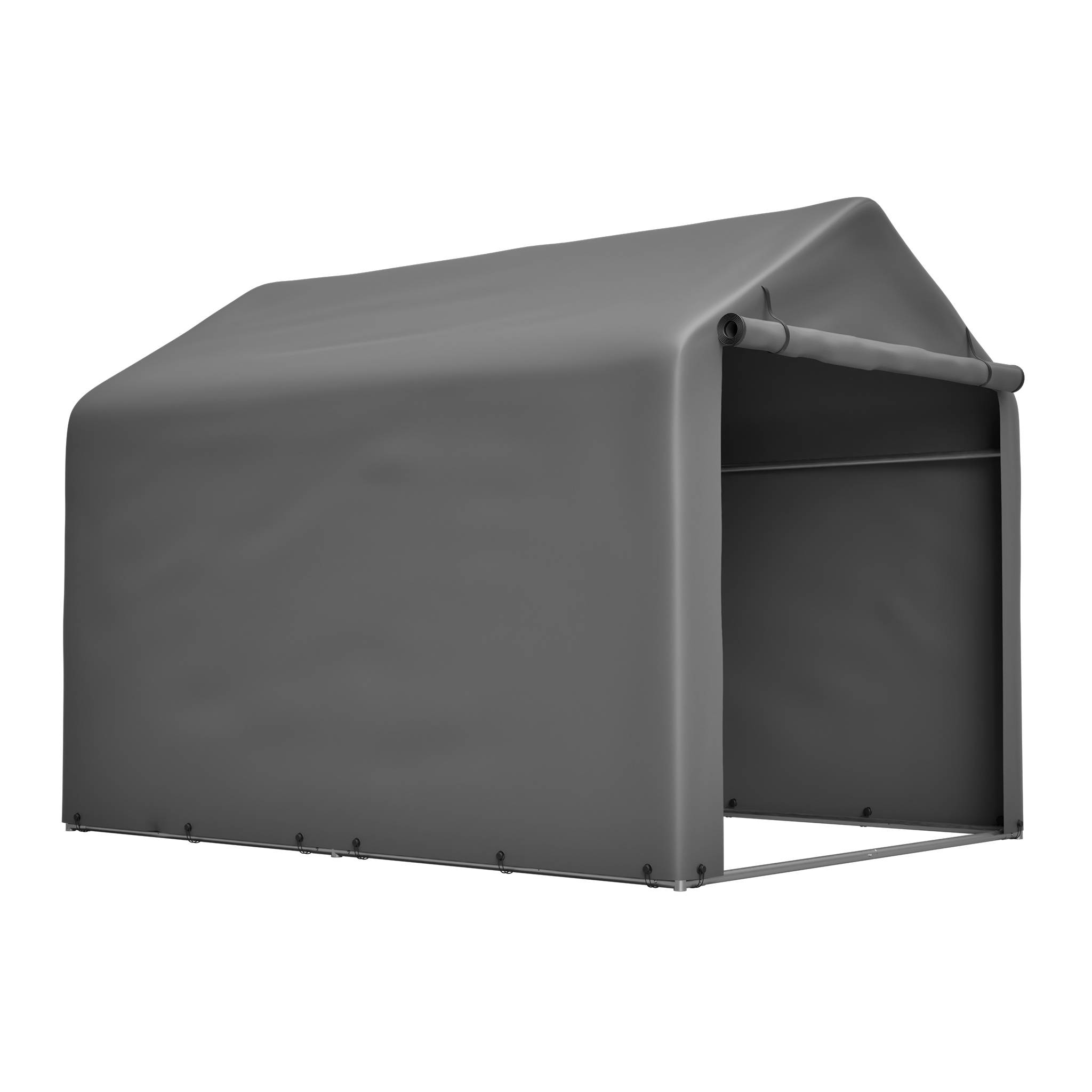 Abri à Vélos 160 x 220 x 165 cm avec Porte Sectionnelle, Abri Extérieur Étanche en PE Résistant aux Intempéries, Gris - Image 7