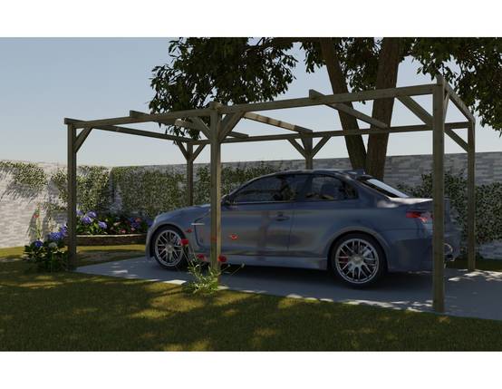 Altanka - Carport, abri de voiture 3x5.1 m - 15.3 m2 - CAR1 - ALTANKA - Image 4