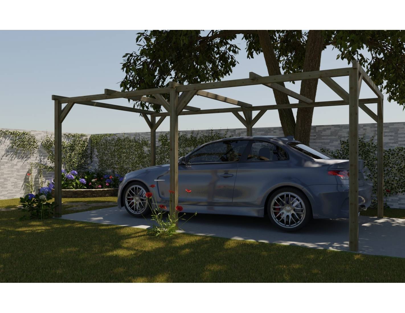 Altanka - Carport, abri de voiture  3x5.1 m - 15.3 m2 - CAR1 - ALTANKA - Image 4