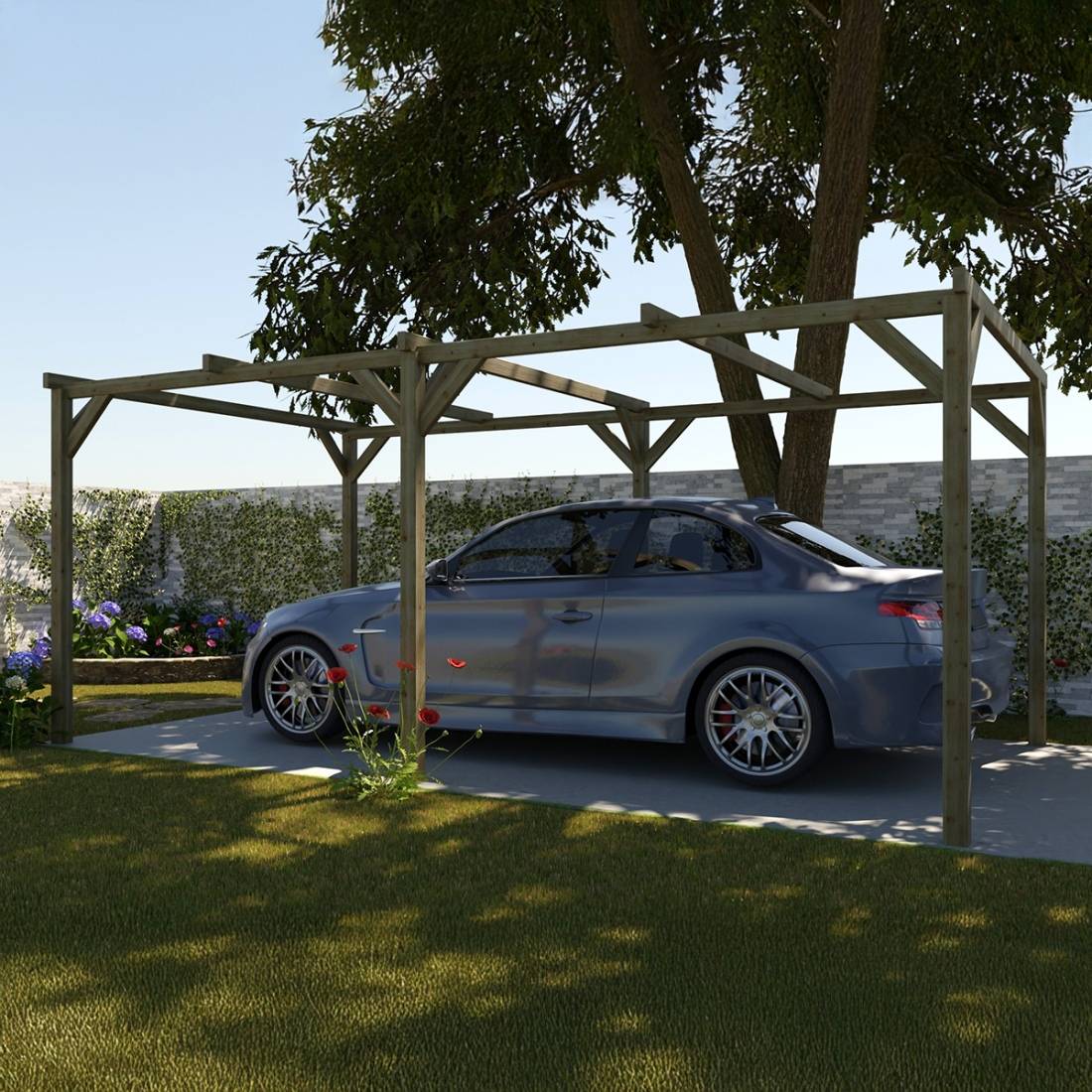 Altanka - Carport, abri de voiture  3x5.1 m - 15.3 m2 - CAR1 - ALTANKA - Image 2