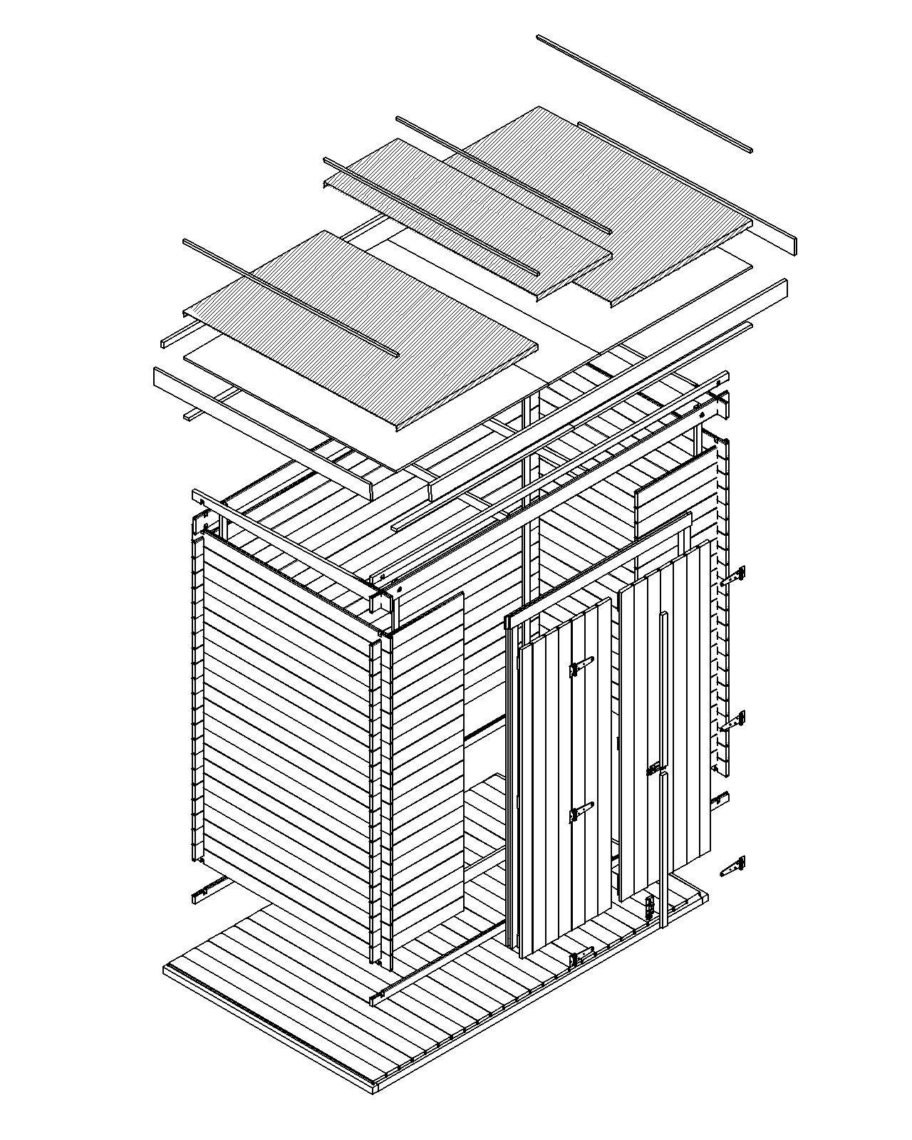 Timbela - Abri de Jardin en Bois AVEC SOL TRAITÉ - 142x204xH206 cm / 2.22 m² - 19 mm d’épaisseur - Timbela M311C1+M311G - Image 7