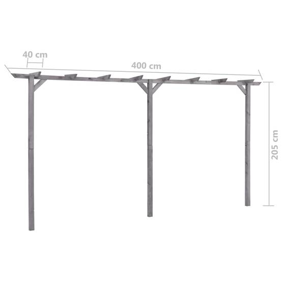 Grande Pergola Bois Pin Traité Arche Jardin Support Plantes 400x40x205cm Gris - ComfortXL Outdoor Living - Image 5