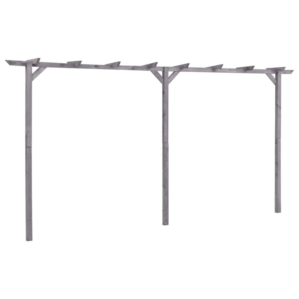 Grande Pergola Bois Pin Traité Arche Jardin Support Plantes 400x40x205cm Gris - ComfortXL Outdoor Living - Image 1