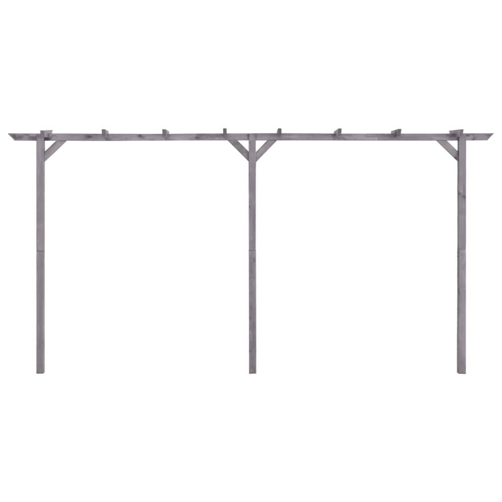 Grande Pergola Bois Pin Traité Arche Jardin Support Plantes 400x40x205cm Gris - ComfortXL Outdoor Living - Image 2