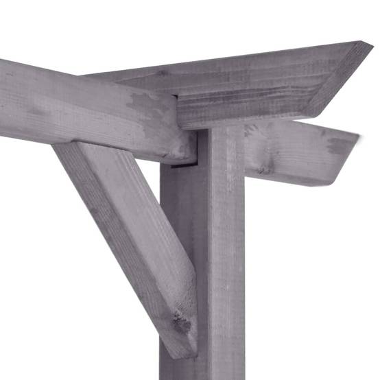 Grande Pergola Bois Pin Traité Arche Jardin Support Plantes 400x40x205cm Gris - ComfortXL Outdoor Living - Image 4