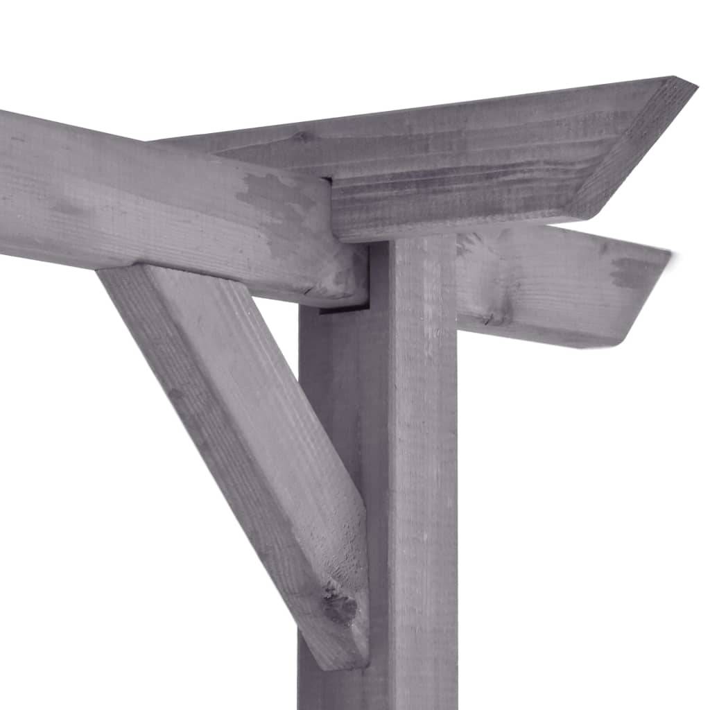 Grande Pergola Bois Pin Traité Arche Jardin Support Plantes 400x40x205cm Gris - ComfortXL Outdoor Living - Image 4