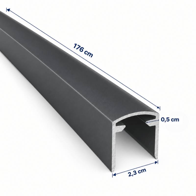 Profil de finition pour clôture LARKO 176 cm - Coloris - Gris anthracite RAL 7016, Longueur - 176cm - Image 2