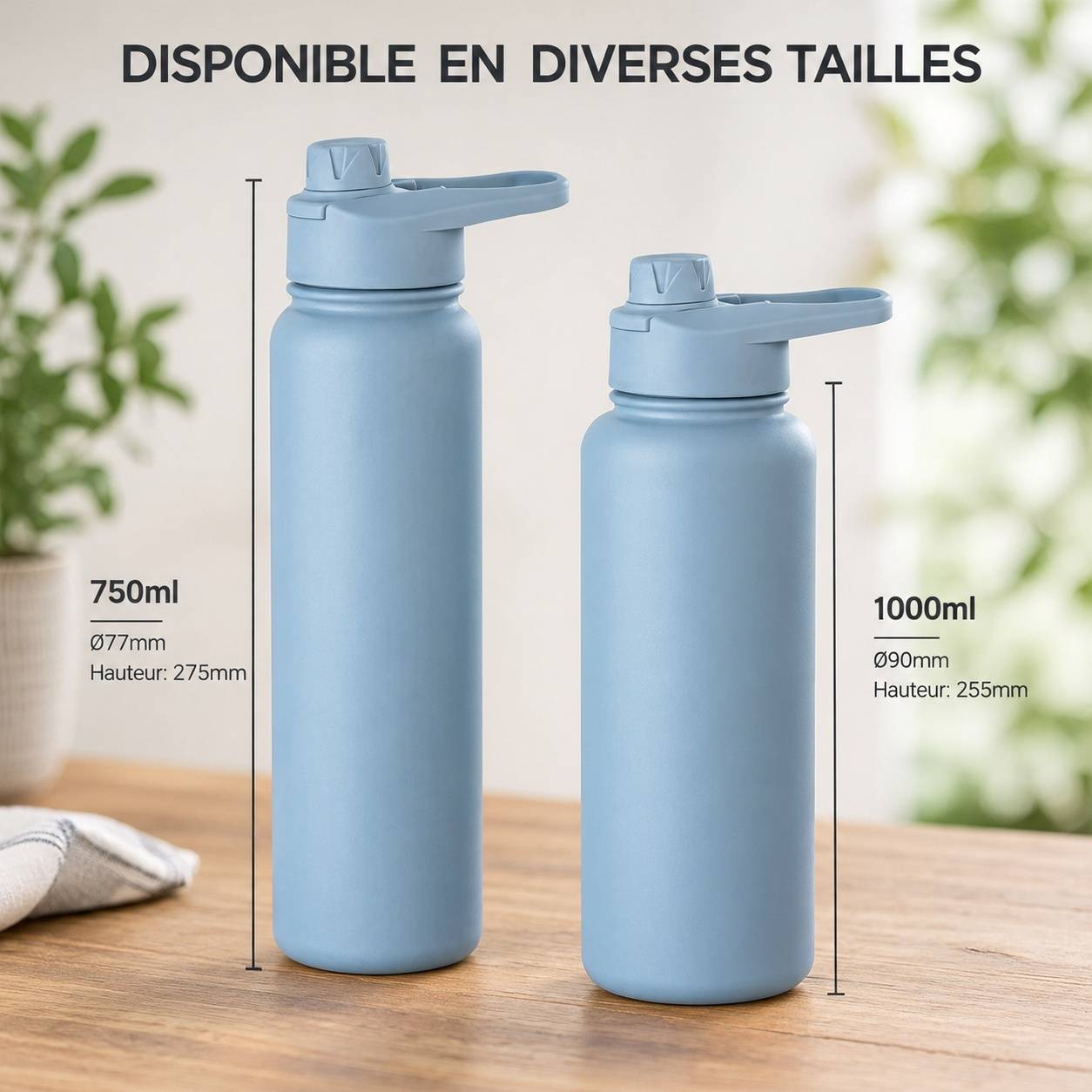 Bouteille Isotherme Acier Inoxydable 1 L Double Paroi Sans BPA Étanche Réutilisable - Image 4