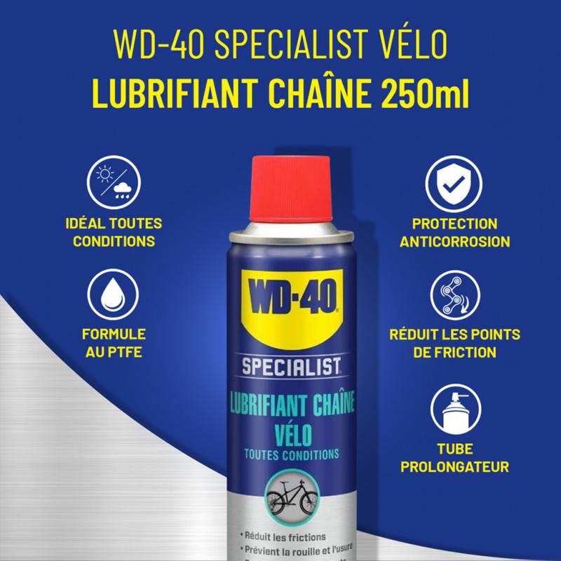 Lubrifiant Chaîne Vélo toutes conditions 250ml WD-40 SPECIALIST - Image 5