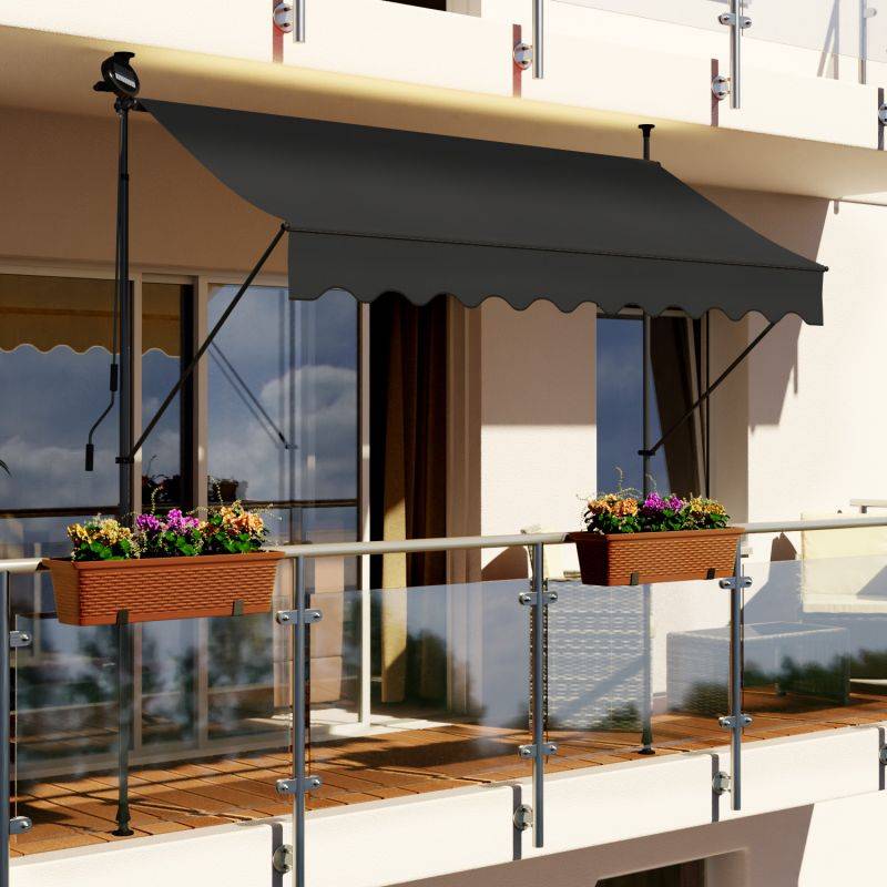 Store banne 200x150 cm avec éclairage led et manivelle BLUMIE - Image 2