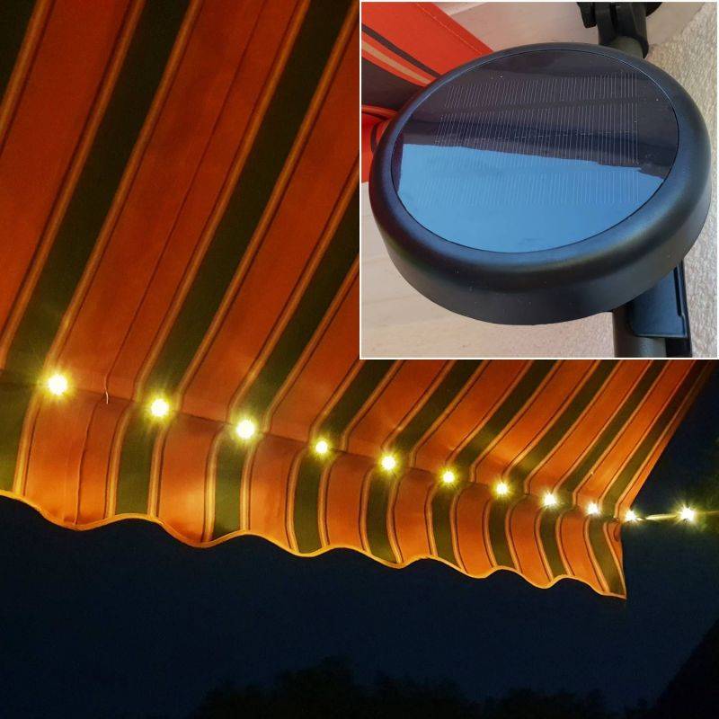 Store banne 200x150 cm avec éclairage led et manivelle BLUMIE - Image 5
